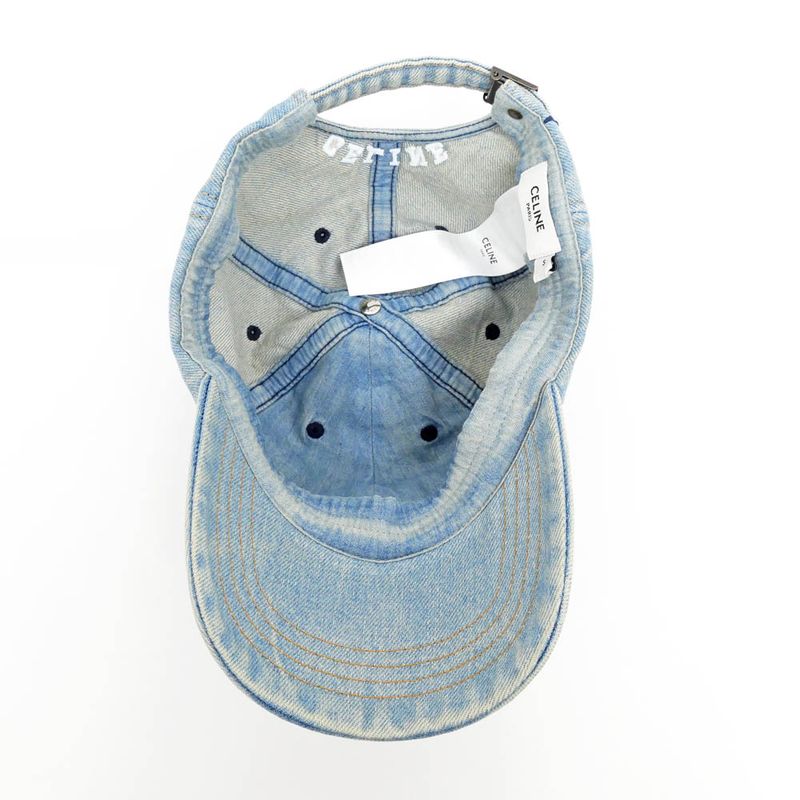 Celine Baseball Cap Triomphe Denim S Size Light Blue Apparel Hat Cap