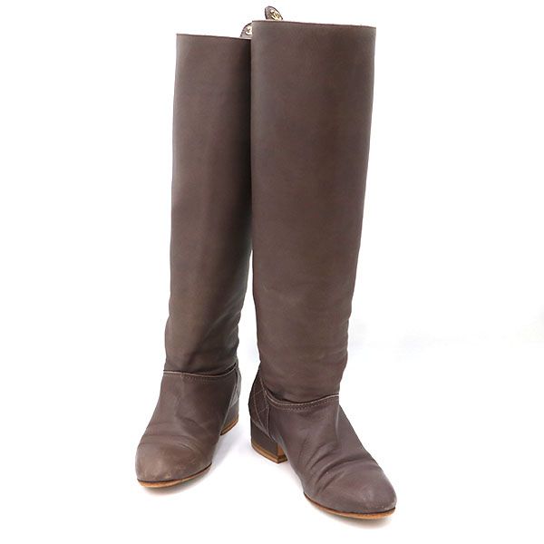 Chanel Long Boots Lambskin 38 Approx 24cm (9.45in) Ladies 4000009801200297