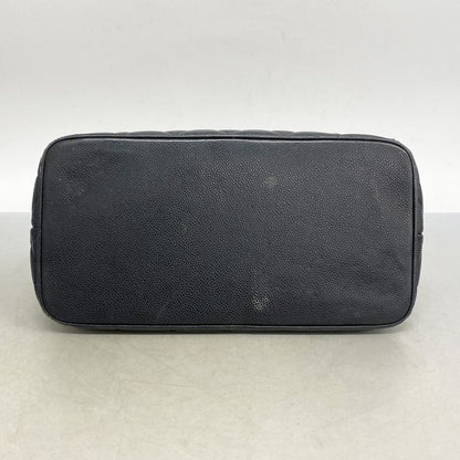 Chanel Tote Bag Revival Tote Caviar Skin Black Silver Hardware Women's