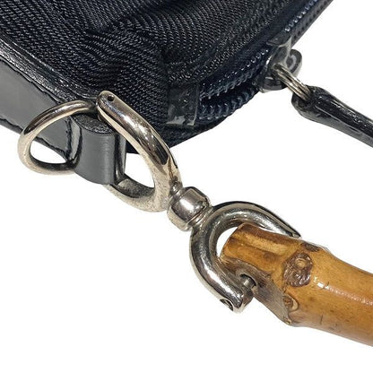 Gucci Bamboo 000-2032-0509 2WAY Black Bag Shoulder Bag Handbag Women