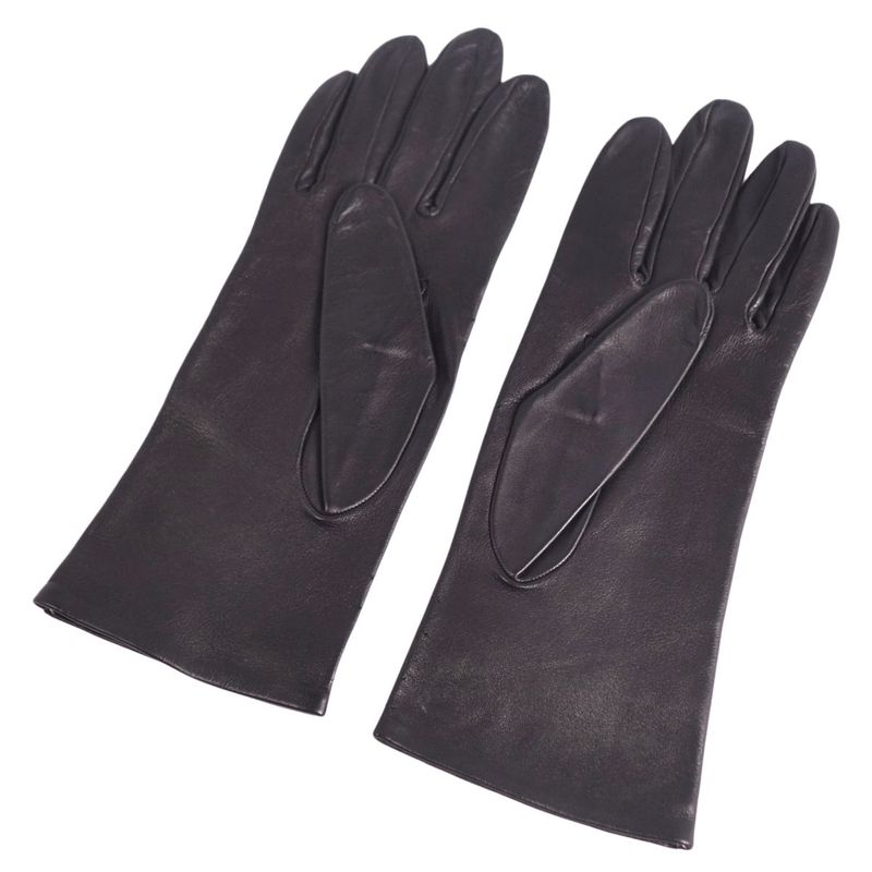 Hermes Gloves H Logo Lamb Leather Women