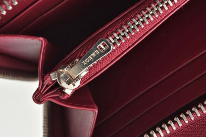 Loewe Wallets Preowned Loewe Long Wallet Round Zipper Amazona Goatskin Bordeaux