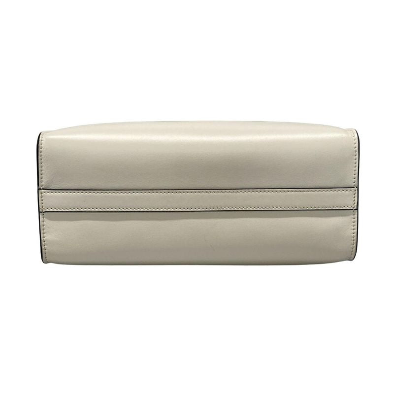 Prada Tote Bag - 1bg382 White Embossed Triangle Logo Leather