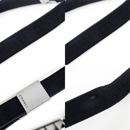 Chanel Chocolate Bar Ice Cube Cotton Black Women's Shoulder Bag