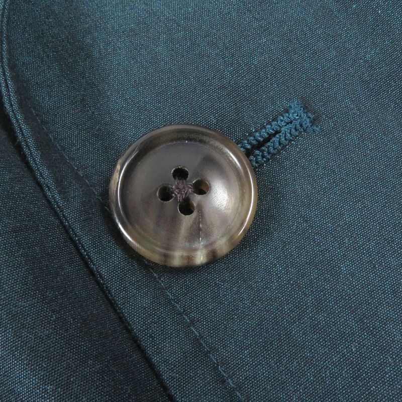 Hermes Cotton Single Ancon Jacket Tailored Jacket Bleather Green 48 Made In