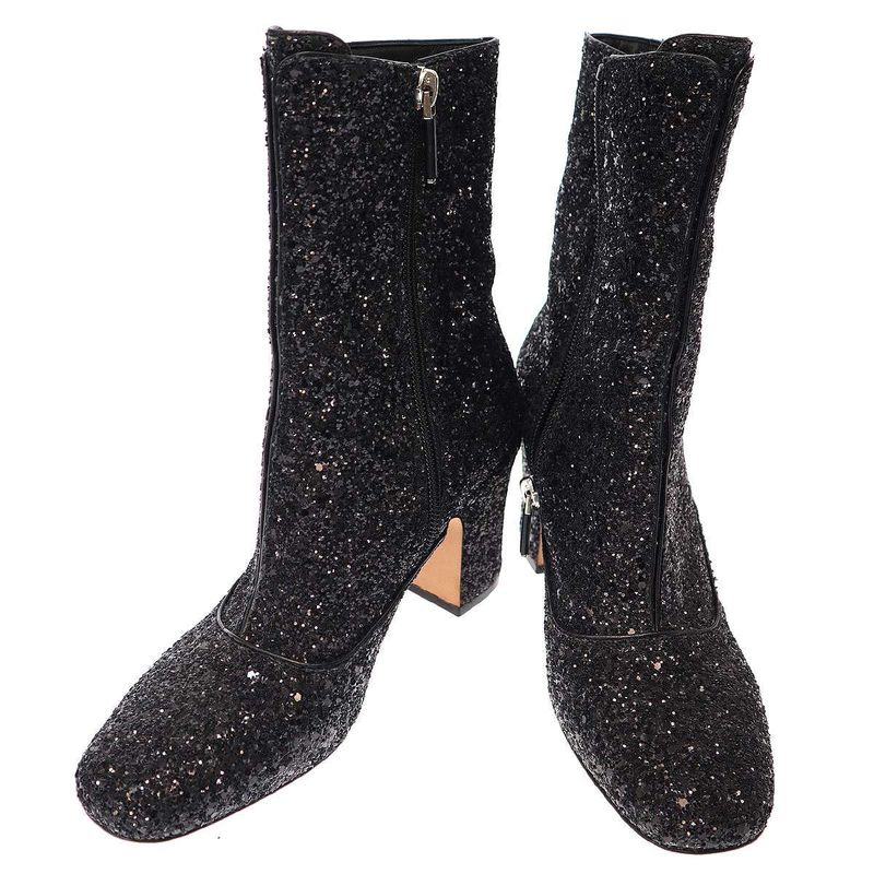 Christian Dior D-Circus Glitter Heel Boots Black 36
