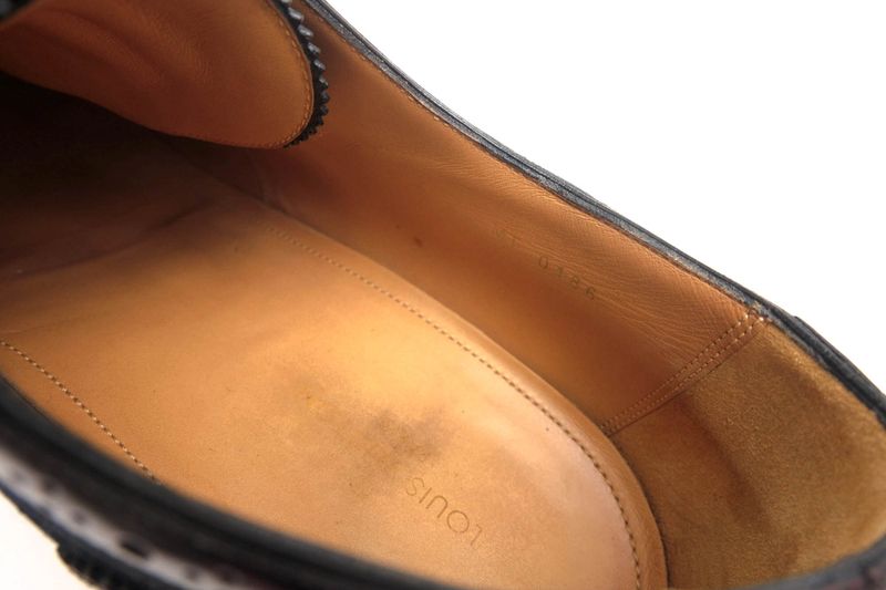 Louis Vuitton Shoes Business Shoes Business Men Cotton Canvas Leather Red Brown