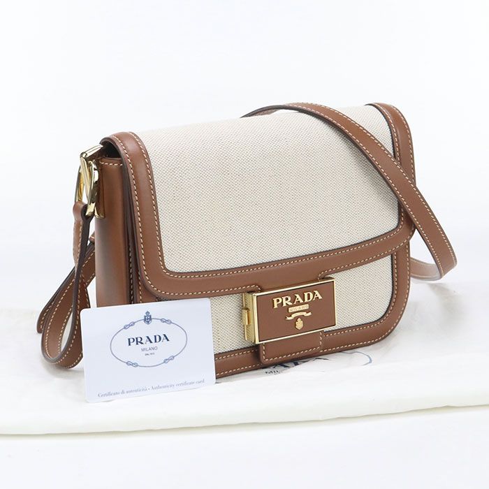 Prada 1bd257 2DLI F0a5t Shoulder Bag Hemp Cotton Women