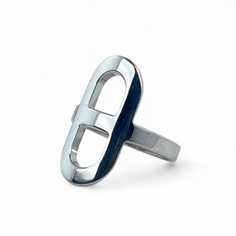 Hermes Ever Chaine D'ancre PM Sv925 Ring - Ring Silver 48 Size Equivalent To