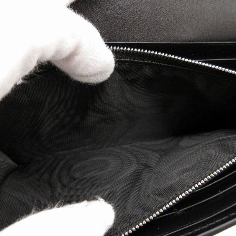 Gucci 762167 Minijohn Double Leather Black Bifold Long Wallet 0140 Gucci