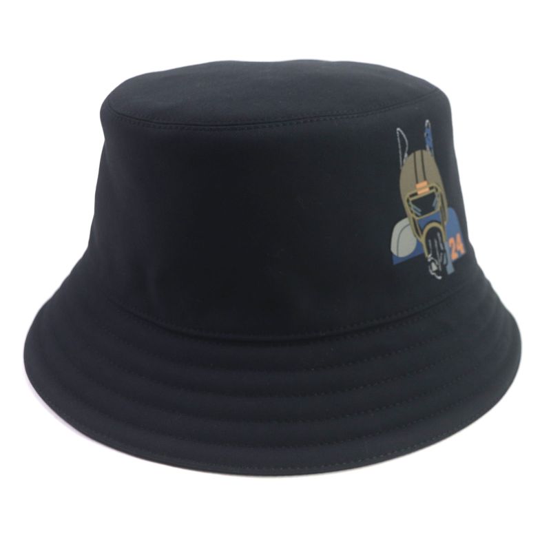 Hermes Fred Quarterbash Cotton Current Production Hat Black 58 Made In Italy