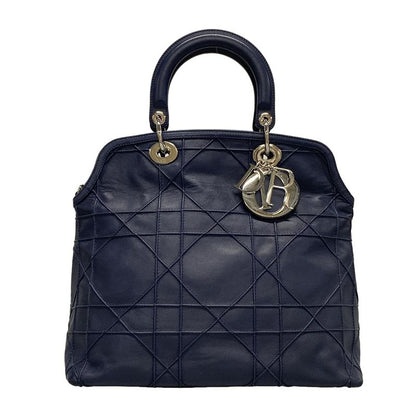 Dior/christian Dior Tote Bag Granville Navy Leather
