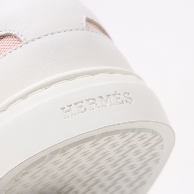 2022ssHermes Day Sneakers Size 36 Kelly Hardware Leather Canvas