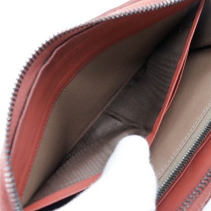 Bottega Veneta Bottega Veneta Round Zipper Intrecciato Lambskin Reddish Brown