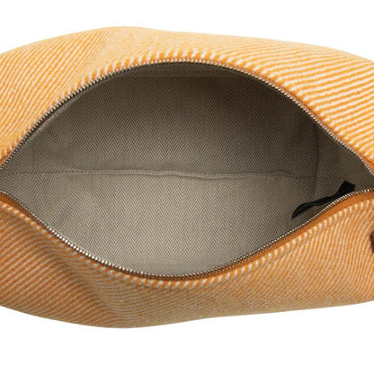 Hermes Brid A Black Au Carre PM Handbag Pouch Fauve Silver Hardware Cotton