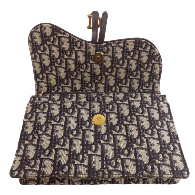 Christian DIOR Chain Wallet With Trotter Pattern Long Wallet With Coin Purse