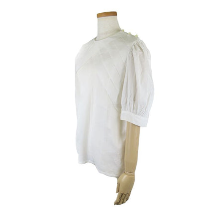 Christian Dior Blouse M White Puff Sleeve 5' Length Women Christian Dior
