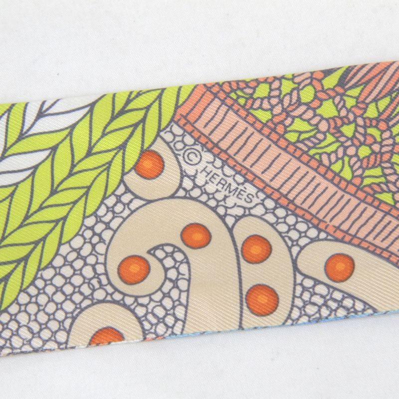 Hermes Twilly High Official's Saddle Scarf With Box Silk Yellow Base