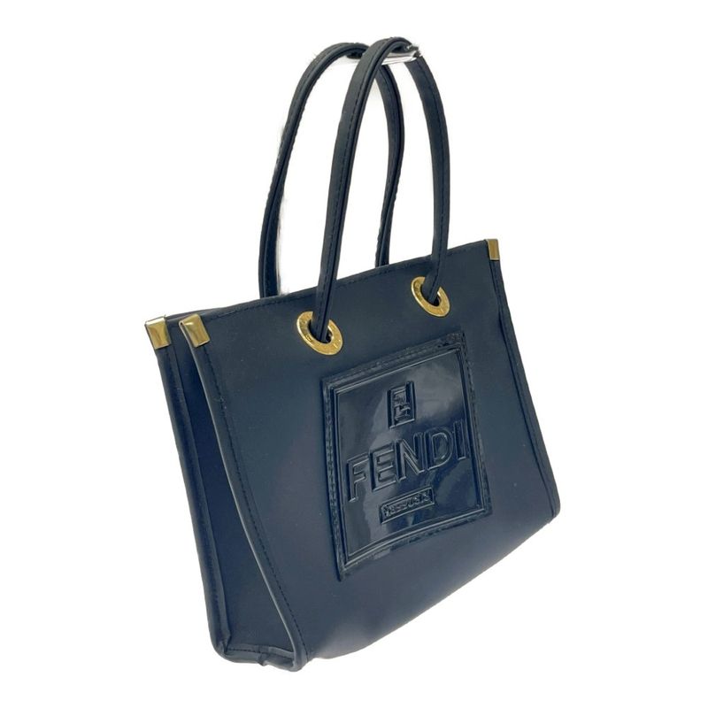 Fendi Enamel Mini Handbag Black 392005 Handbag