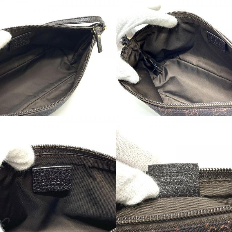 Gucci Accessory Pouch GG Pattern 257300 Canvas Brown