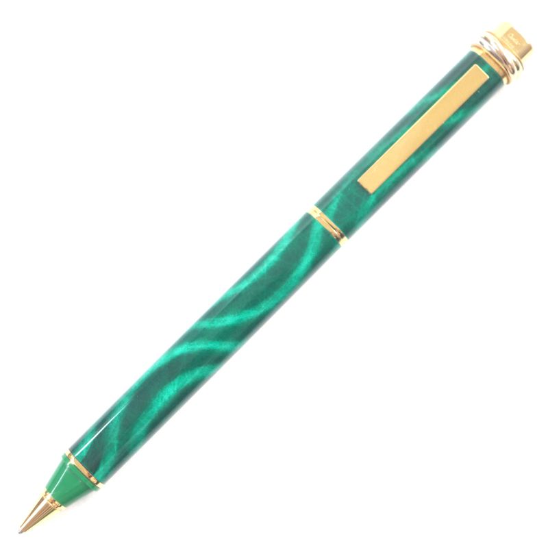 Cartier Vintage Malachite Trinity De Cartier Very Rare Marbled Cap Ballpoint