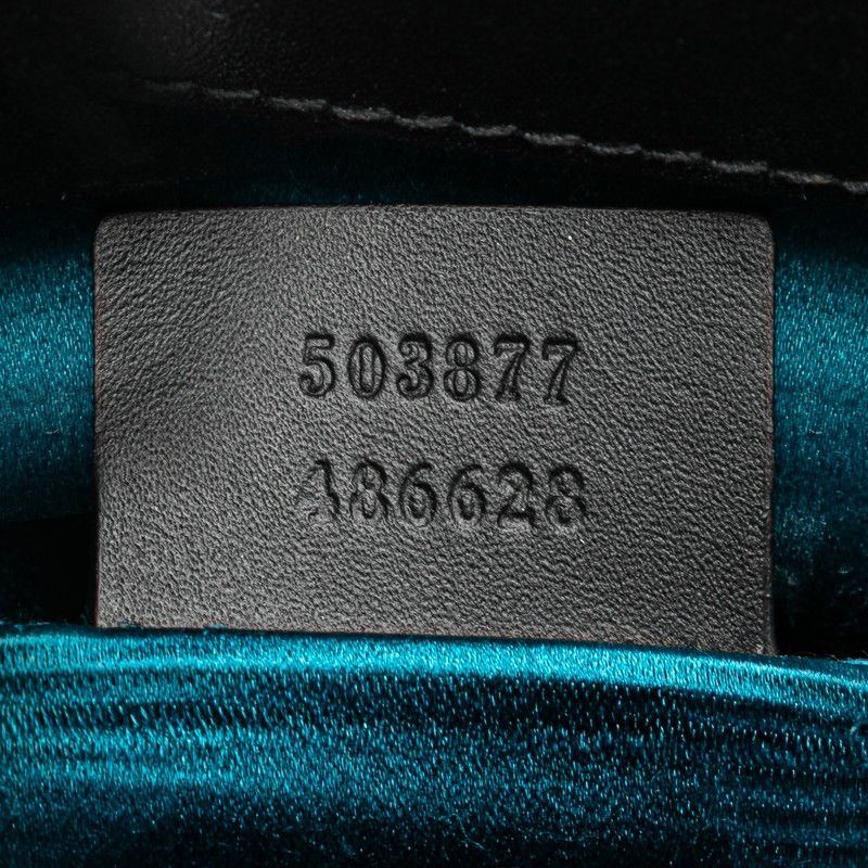 Gucci GG Velvet Ophidia Medium Chain Shoulder Bag 503877 Black Leather Suede