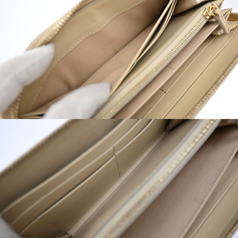 Fendi Long Wallet Round Zipper Wallet Beige 30ka959