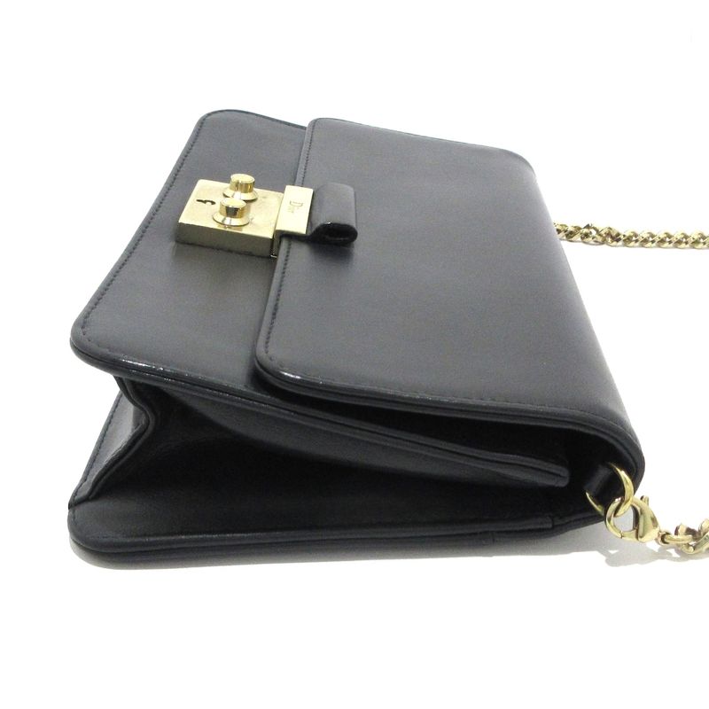 Dior/christian Dior Wallet - Black Chain Shoulder Leather