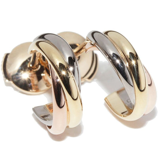 Cartier Earrings 18K Yellow Gold 18K White Gold 18K Pink Gold Trinity Earrings