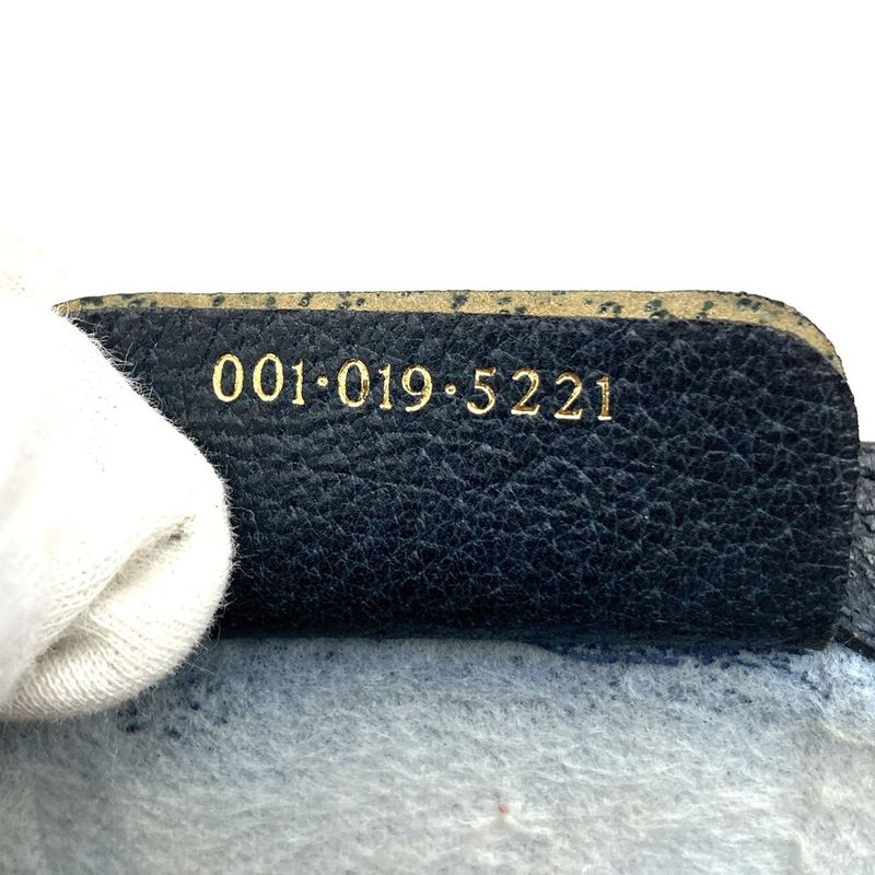 Gucci 001 019 Clutch Bag Second Bag Navy Sherry Line GG Supreme Canvas Leather