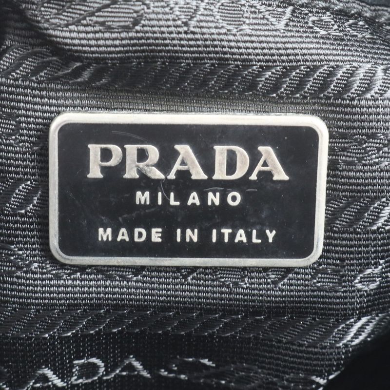 Prada Tessuto Nylon Triangle Logo Leather Shoulder Bag Crossbody Messenger