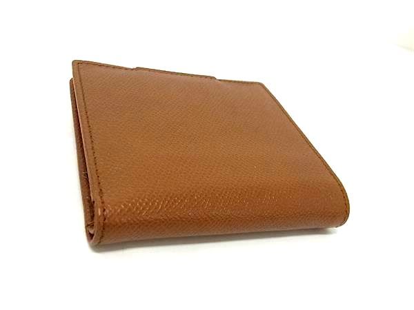Bvlgari Leather Bifold Wallet Men Women Brown Bk3488