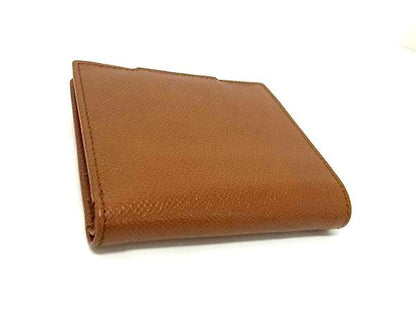 Bvlgari Leather Bifold Wallet Men Women Brown Bk3488