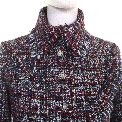 CHANEL P49469 Mohair-alpaca Blend Dallas Coco Mark Button Mixed Tweed Jacket