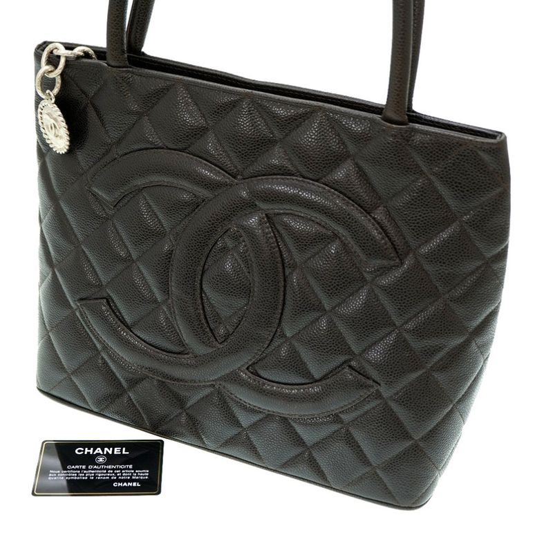 Chanel Reproduction Tote Caviar Skin Brown Bag 0153chanel