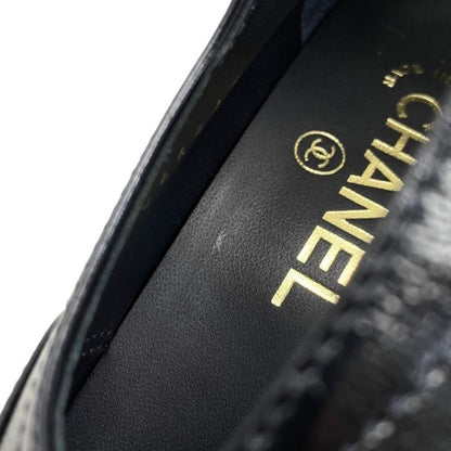 Chanel Heel Pumps Mary Jane G46443 37 1 2 Size Leather Coco Mark Black Gold