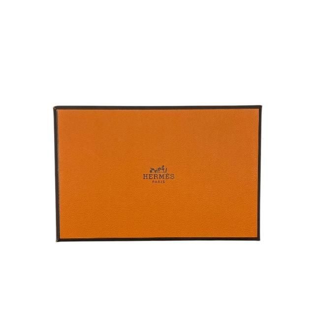 Hermes Calviduo Card Case Coin Case Pass Case Coin Purse Foldable Chevre Orange