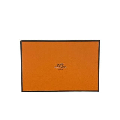 Hermes Calviduo Card Case Coin Case Pass Case Coin Purse Foldable Chevre Orange