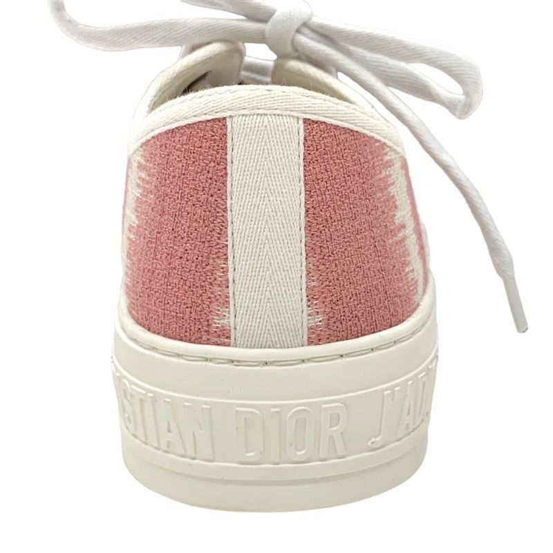 Christian DIOR WALK N DIOR Sneakers Shoes Fabric Pink White Jacquard Logo