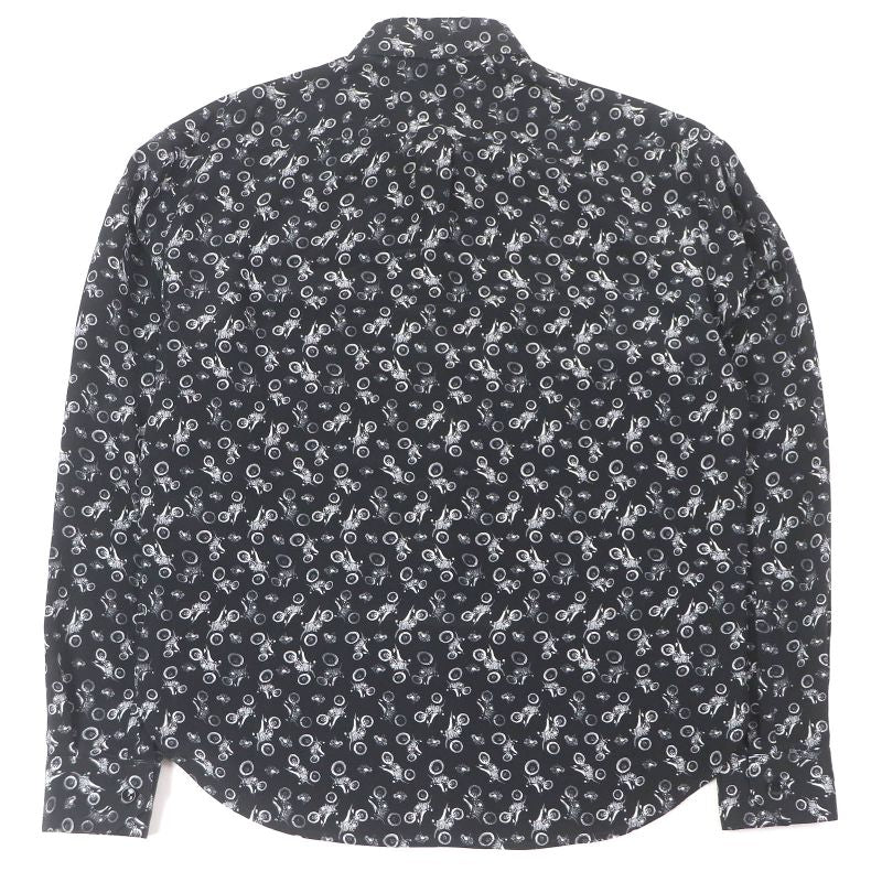 Saint Laurent Paris 2019 515299 100% Silk Motorcycle Total Long Sleeve Long