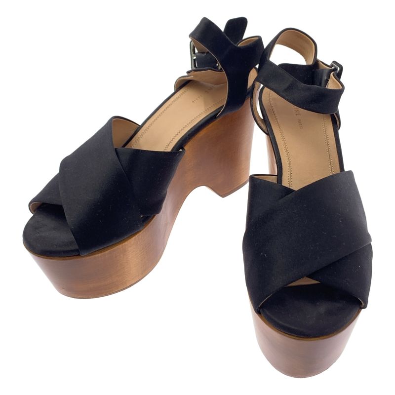 Celine - By Phoebe Philo Phoebe Wood Sole Strap Sandals - 38 1 2 - Black Brown