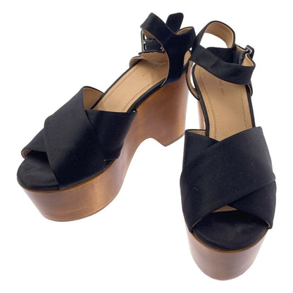 Celine - By Phoebe Philo Phoebe Wood Sole Strap Sandals - 38 1 2 - Black Brown