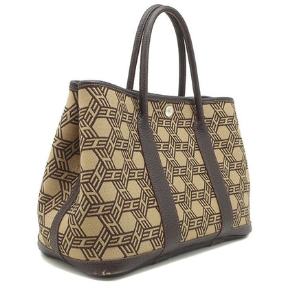 Hermes Tote Garden Party TPM Toile Sauache Buffalo Skipper Ebène Silver