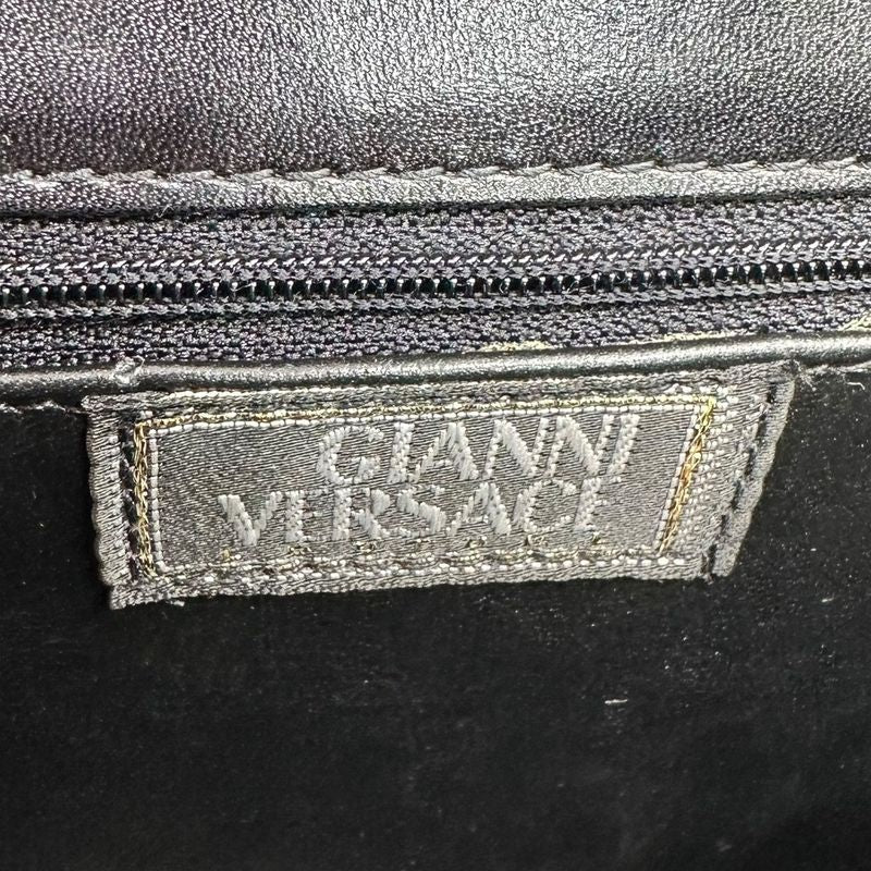 Gianni Versace Couture Medusa Design Box Calf Shoulder Bag Medusa Design Box