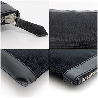 Balenciaga Clutch Bag Navy Clip M Black 373834