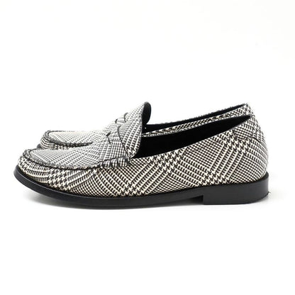 Saint Laurent Paris Loafers Size 40 Staggered Check Logo Smoo Scuff Zipper