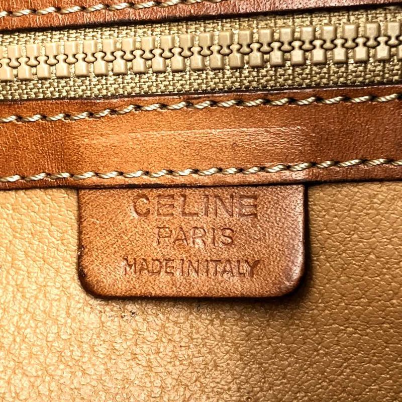 Celine DM95 Shoulder Bag Drawstring Shape Macadam PVC Leather Brown Women