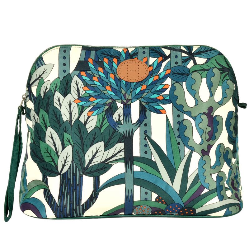 Hermes Bolide Pouch Silk Green TGM Botanical