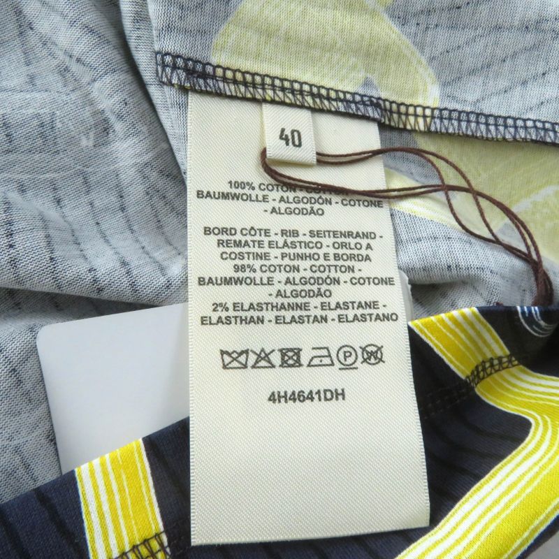 Hermes 2024 4h4641dh Kaleidoscope Effect Short Sleeve T-shirt Navy Yellow 40