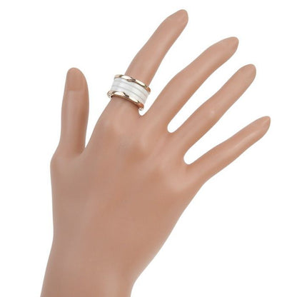 Bvlgari Bulgari B-zero1 4 Band Ring 18K Pink Gold CE 750 Pink Gold Ceramic #53